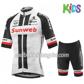 Set Fahrradtrikot + Radhose Kurze 2018 Team Sunweb Kinder N001 
